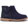 Glitter & Suede Chelsea Boots, Navy - Boots - 1 - thumbnail