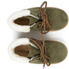 McAlister Booties with Faux Shearling, Olive Suede - Boots - 3