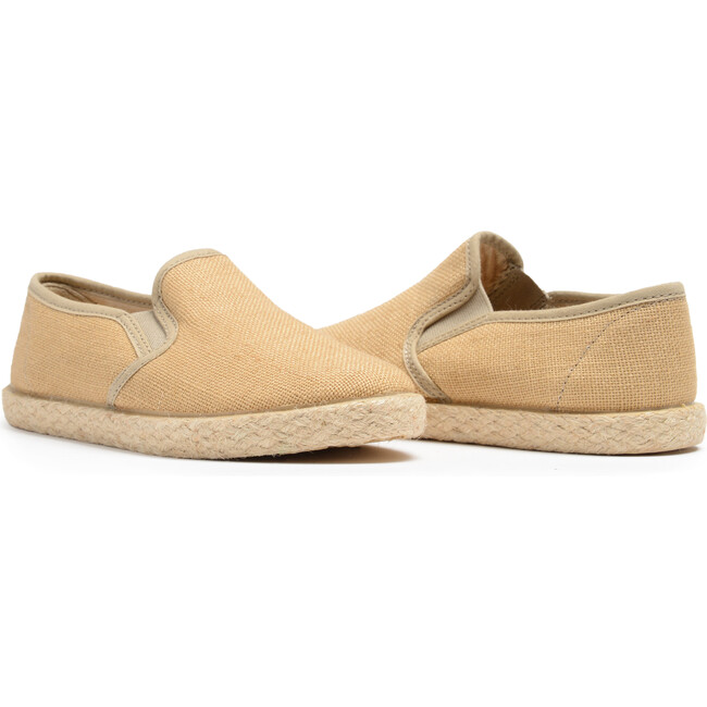 Linen Slip-On Sneakers, Camel - Sneakers - 1