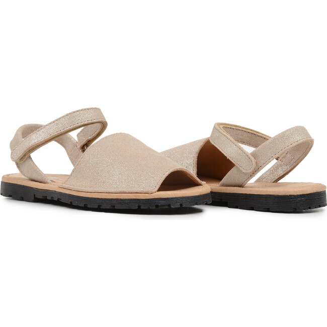 Leather Sandals, Nude Shimmer - Sandals - 1