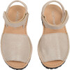 Leather Sandals, Nude Shimmer - Sandals - 2