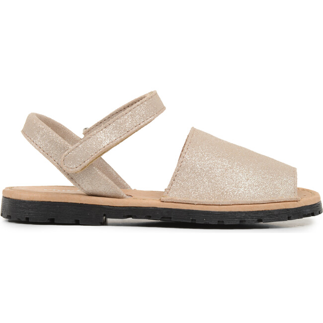 Leather Sandals, Nude Shimmer - Sandals - 3