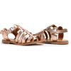 Leather Strappy Sandals, Rose Gold - Sandals - 1 - thumbnail