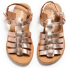 Leather Strappy Sandals, Rose Gold - Sandals - 2