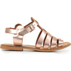Leather Strappy Sandals, Rose Gold - Sandals - 3