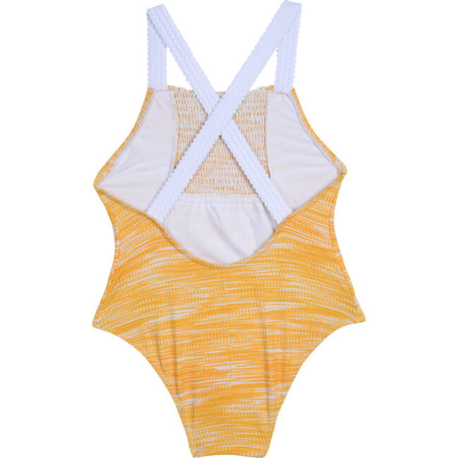 Smocked Swimsuit, Ikat Marigold - One Pieces - 2