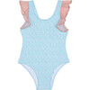 Ruffled Swimsuit, Ditsy Aqua Florals - One Pieces - 1 - thumbnail