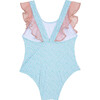 Ruffled Swimsuit, Ditsy Aqua Florals - One Pieces - 2