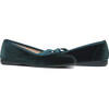 Criss-Cross Ballet Flats, Dark Green Velvet - Flats - 1 - thumbnail