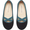 Criss-Cross Ballet Flats, Dark Green Velvet - Flats - 3