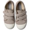 Canvas Double Velcro Sneakers, Taupe - Sneakers - 3