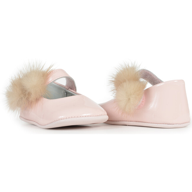 Baby Mary Janes with Pom Poms, Blush Patent - Mary Janes - 1