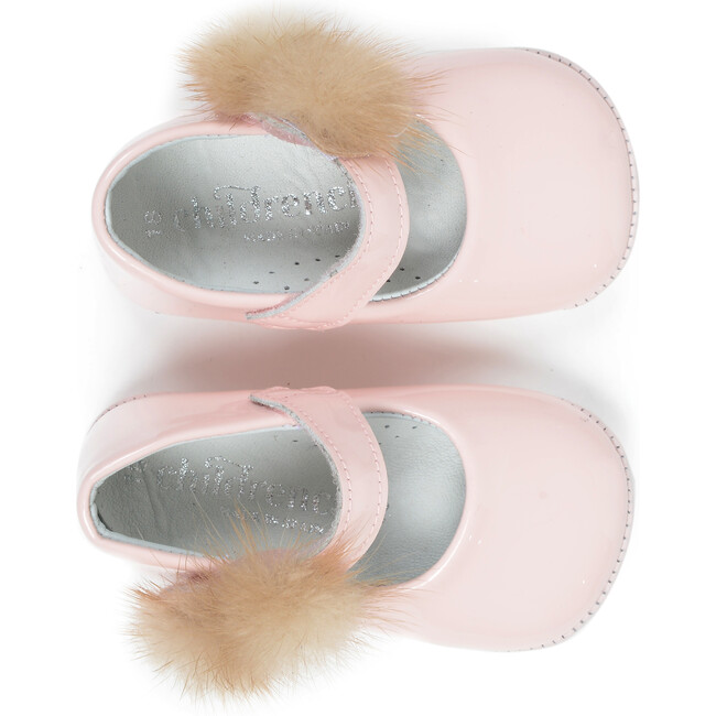 Baby Mary Janes with Pom Poms, Blush Patent - Mary Janes - 3