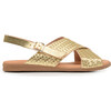 Braided Leather Sandals, Metallic Gold - Sandals - 3