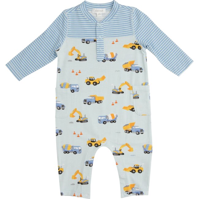 Con Romper with Pockets, Blue