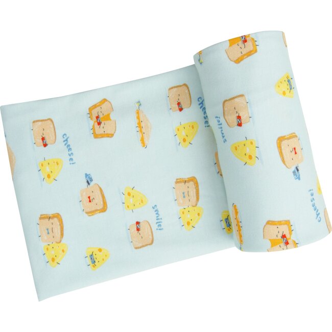 Say Cheese Swaddle, Blue - Blankets - 1 - zoom