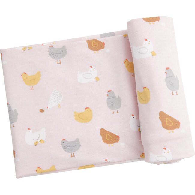 Chickens Swaddle, Pink