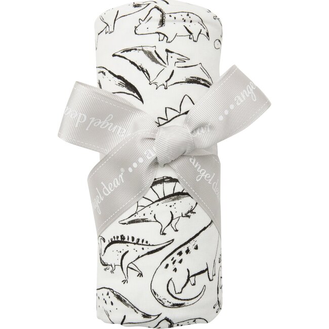 Black Dino Swaddle, Blue - Blankets - 2
