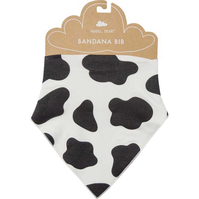 Cow Bandana Bib, Black - Bibs - 1