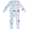 Farm Romper, Blue - Rompers - 2