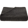 Wave Knitted Throw, Charcoal - Blankets - 1 - thumbnail
