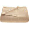 Wave Knitted Throw, Beige - Blankets - 1 - thumbnail