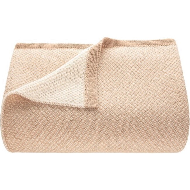 Quori Knitted Throw, Beige - Blankets - 1