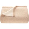 Quori Knitted Throw, Beige - Blankets - 1 - thumbnail