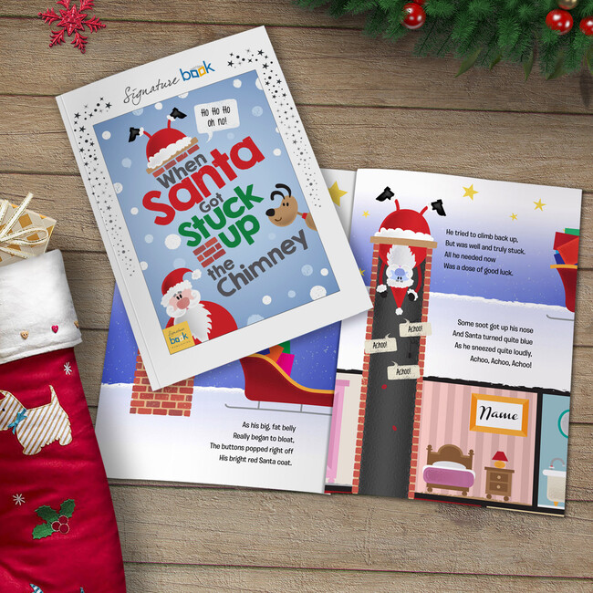 Personalized When Santa Got Stuck Up The Chimney Book, Softback - Books - 2