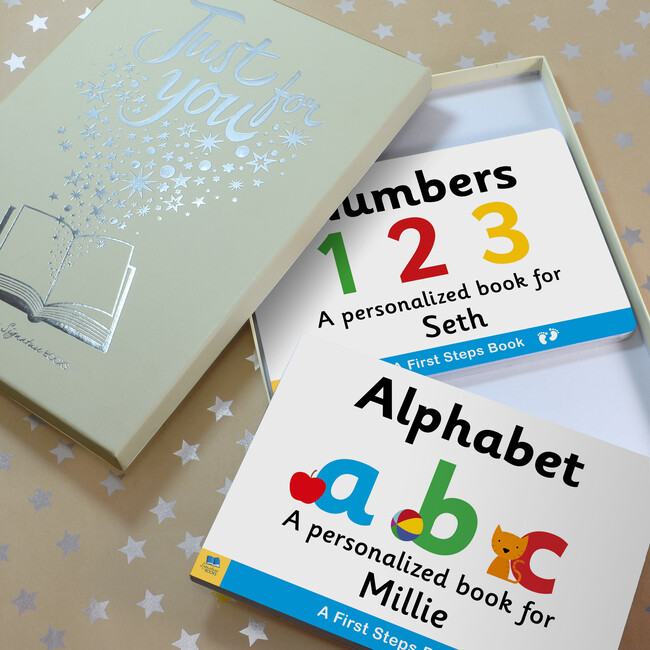 Personalized Alphabet & Numbers Board Book Gift Set