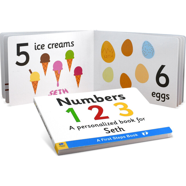 Personalized First Steps Numbers Board Book for Toddlers