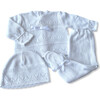 Knitted 3-Piece Set, White with Bow - Mixed Apparel Set - 2