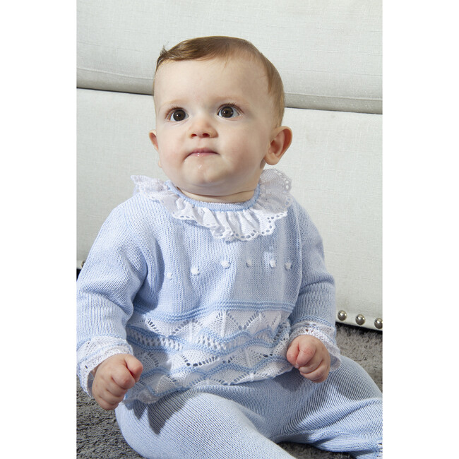 Knitted 3-Piece Set, Blue - Mixed Apparel Set - 3