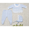 Knitted 3-Piece Set, Blue - Mixed Apparel Set - 4