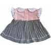 Knitted 2-Piece Set Dress with Bloomer, Pink with Grey - Mixed Apparel Set - 4