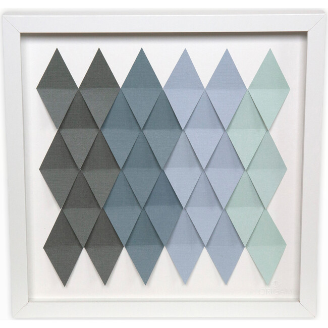 Ocean Blue, Rhombus Framed Applique Wall Art - Art - 1 - zoom
