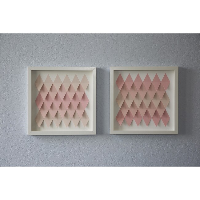 Pink Dreams,  Rhombus Framed Applique Wall Art