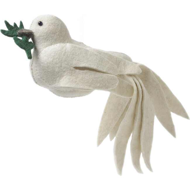 Wool Holiday Tree Topper, Dove
