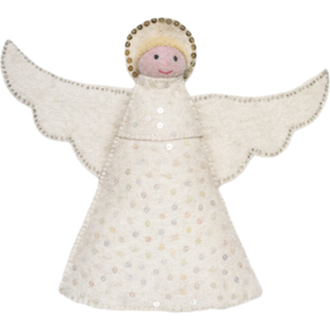 Wool Holiday Tree Topper, Angel
