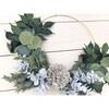 Farmhouse Hoop Wreath, Gray Dahlia - Wreaths - 2