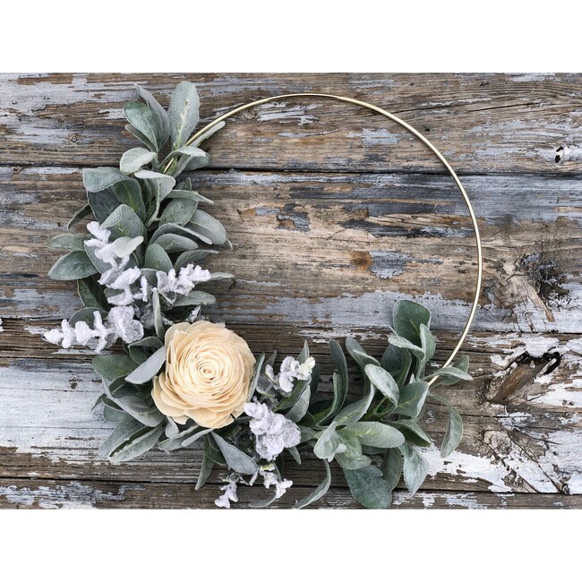Hoop Wreath, White Rose - Wreaths - 3