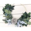 Farmhouse Hoop Wreath, Gray Dahlia - Wreaths - 3