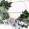 Farmhouse Hoop Wreath, Gray Dahlia - Wreaths - 4