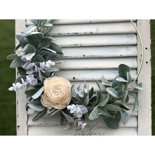 Hoop Wreath, White Rose - Wreaths - 5
