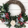 Christmas Wreath, White Rose - Wreaths - 5