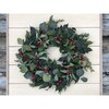 Christmas Wreath, Red Berries & Eucalyptus - Wreaths - 4