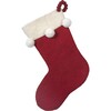 Christmas Stocking in Hand Felted Wool, Pom Poms on Red - Stockings - 1 - thumbnail
