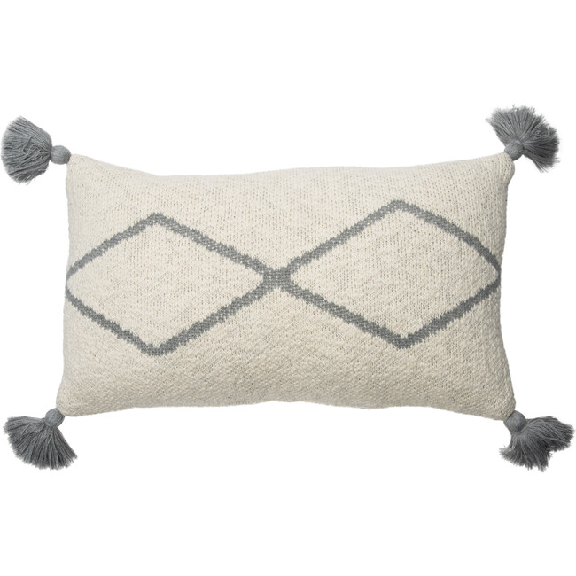 Little Oasis Knitted Cushion, Natural/Grey