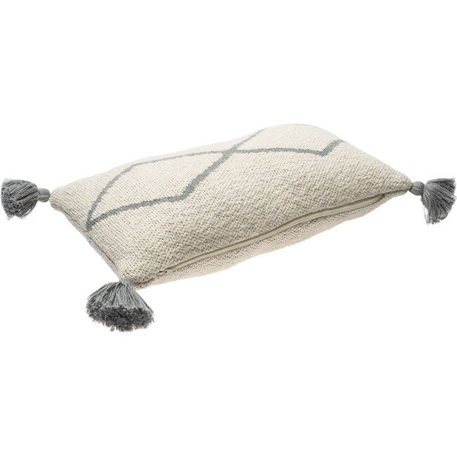 Little Oasis Knitted Cushion, Natural/Grey - Decorative Pillows - 2