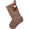 Gnome on Gray Christmas Stocking in Hand Felted Wool - Stockings - 1 - thumbnail